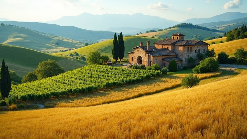 Embracing the italian countryside: a guide to agriturismo experiences, Concept art for illustrative purpose, tags: di fascino rurale le - Monok